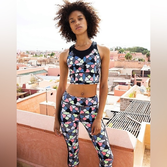 Sweaty Betty London | Tile Print Mesh Cropped Leggings - Picture 7 of 8
